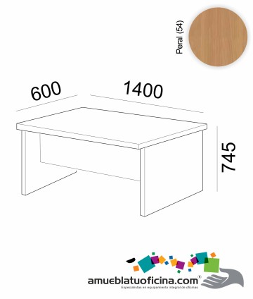 MESA AMBA MELAMINA 600X1400 COLOR PERAL