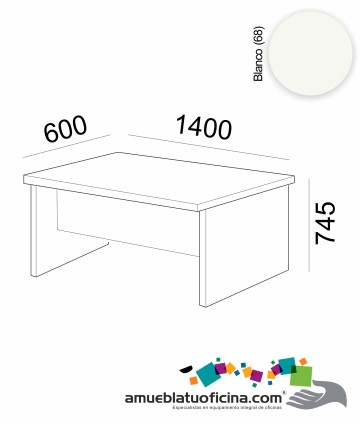 MESA AMBA MELAMINA 600X1400 COLOR BLANCO