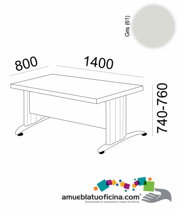 MESA KRONO MELAMINA 1400X800 COLOR GRIS