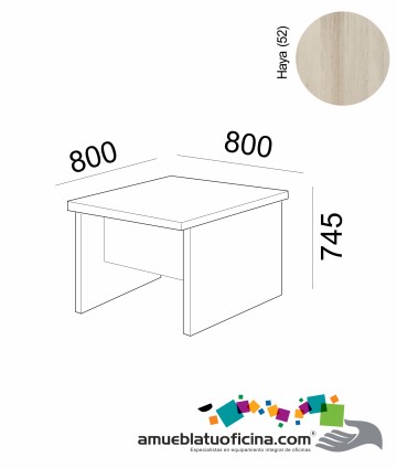 MESA AMBA MELAMINA 800X800 COLOR HAYA