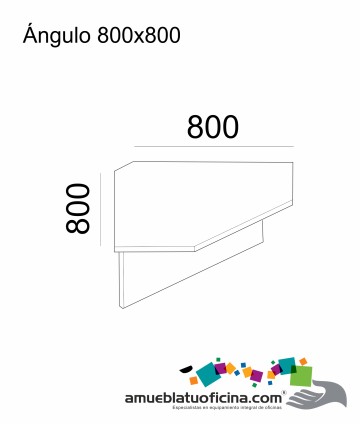 ÁNGULO MESA AMBA MELAMINA 800X800