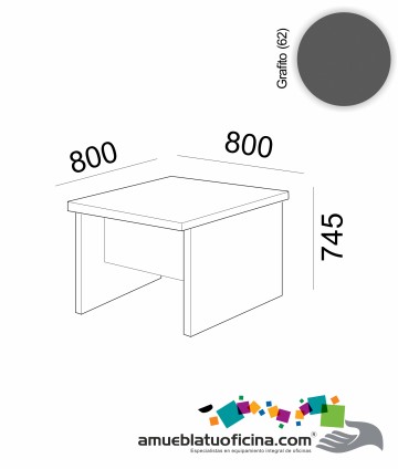 MESA AMBA MELAMINA 600X800 COLOR GRAFITO