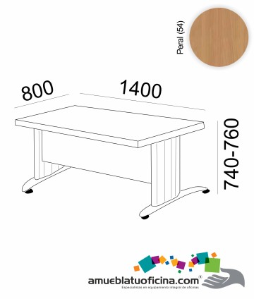 MESA KRONO MELAMINA 1400X800 COLOR PERAL