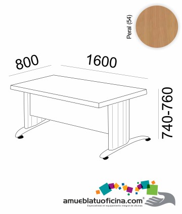 MESA KRONO MELAMINA 1600X800 COLOR PERAL