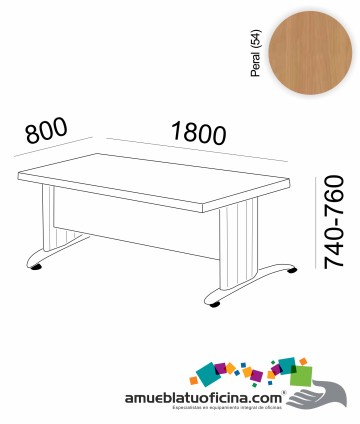 MESA KRONO MELAMINA 1800X800 COLOR PERAL