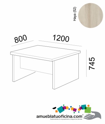 MESA AMBA MELAMINA 800X1200 COLOR HAYA