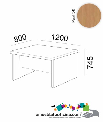 MESA AMBA MELAMINA 1200X800 COLOR PERAL