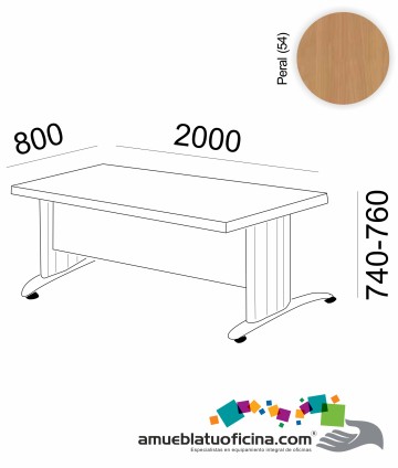 MESA KRONO MELAMINA 2000X800 COLOR PERAL