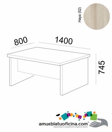 MESA AMBA MELAMINA 800X1400 COLOR HAYA