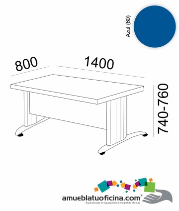 MESA KRONO MELAMINA 1400X800 COLOR AZUL
