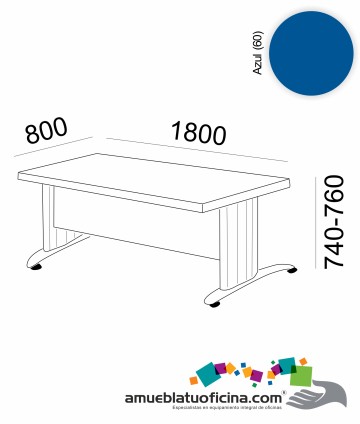 MESA KRONO MELAMINA 1800X800 COLOR AZUL