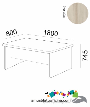 MESA AMBA MELAMINA 800X1800 COLOR HAYA