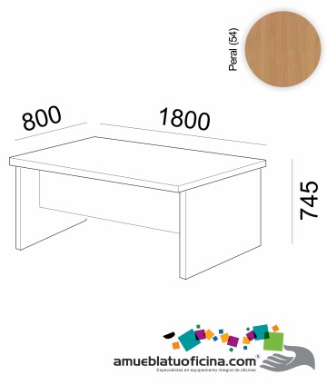 MESA AMBA MELAMINA 800X1800 COLOR PERAL