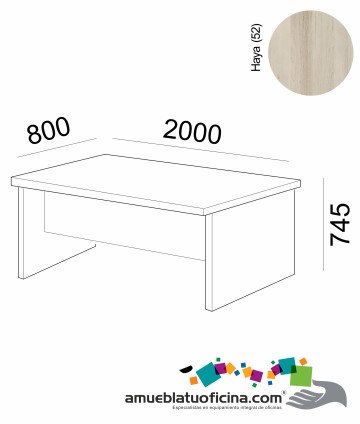 MESA AMBA MELAMINA 800X2000 COLOR HAYA