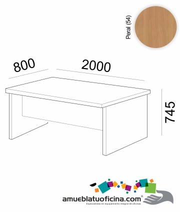 MESA AMBA MELAMINA 800X2000 COLOR PERAL