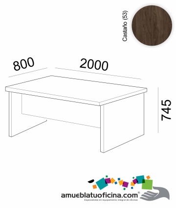 MESA AMBA MELAMINA 800X2000 COLOR CASTAÑO