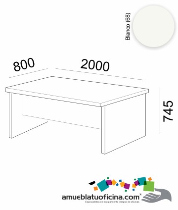 MESA AMBA MELAMINA 800X2000 COLOR BLANCO