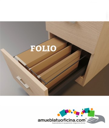CAJONERA RODANTE MELAMINA 1 CAJÓN + ARCHIVADOR CASTAÑO