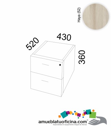CAJONERA COLGANTE MELAMINA 2 CAJÓNES GRAFITO