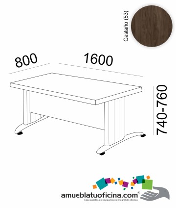 MESA KRONO MELAMINA 1600X800 COLOR CASTAÑO