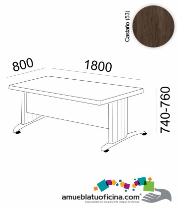 MESA KRONO MELAMINA 1800X800 COLOR CASTAÑO