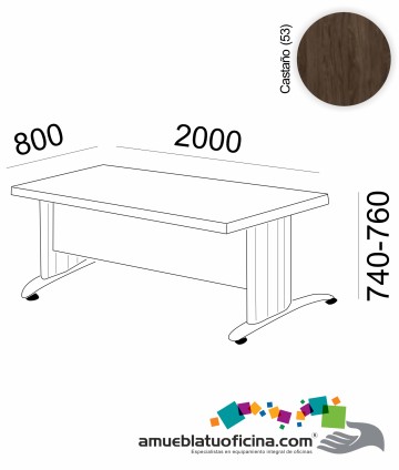 MESA KRONO MELAMINA 2000X800 COLOR CASTAÑO