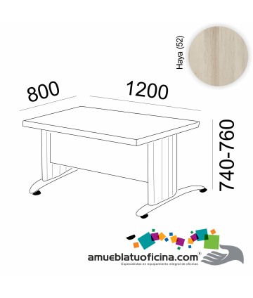 MESA KRONO MELAMINA 1200X800 COLOR HAYA