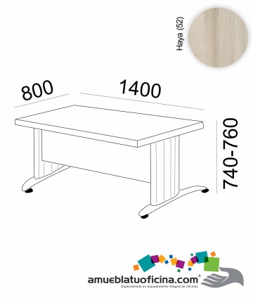 MESA KRONO MELAMINA 1400X800 COLOR HAYA