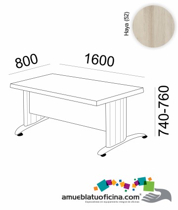 MESA KRONO MELAMINA 1600X800 COLOR HAYA