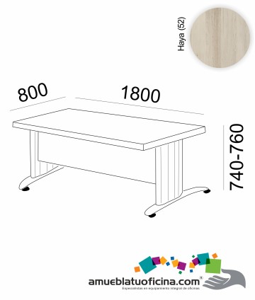 MESA KRONO MELAMINA 1800X800 COLOR HAYA