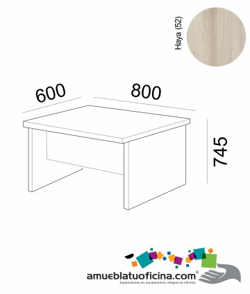 MESA AMBA MELAMINA 600X800 COLOR HAYA