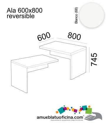ALA AMBA MELAMINA 600X800 REVERSIBLE BLANCO