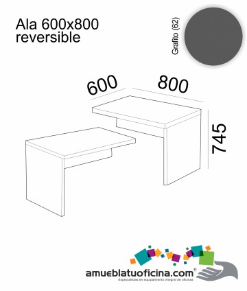 ALA AMBA MELAMINA 600X800 REVERSIBLE GRAFITO