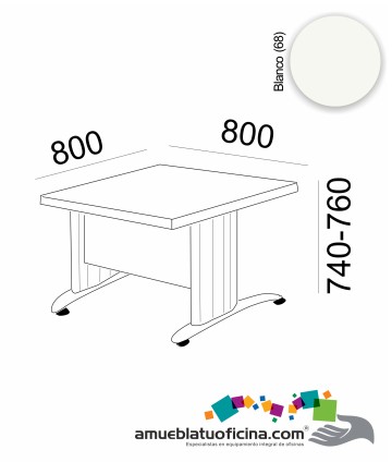 MESA KRONO MELAMINA 800X800 COLOR BLANCO