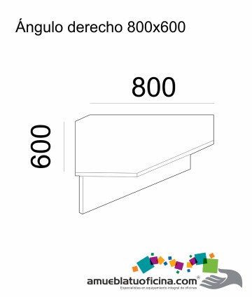 ÁNGULO MESA AMBA MELAMINA 800X600 DERECHA