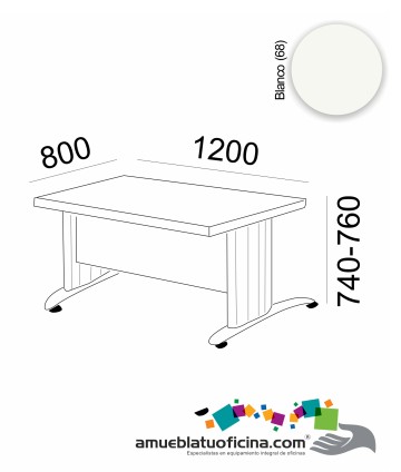 MESA KRONO MELAMINA 1200X800 COLOR BLANCO