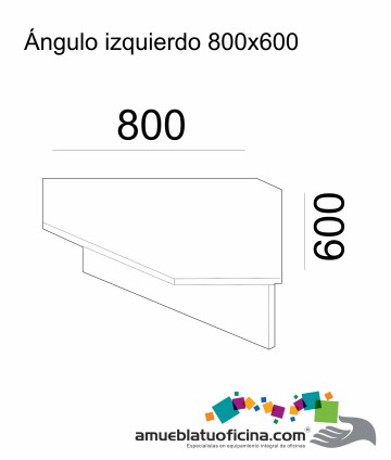 ÁNGULO MESA AMBA MELAMINA 800X600 IZQUIERDA