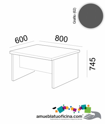 MESA AMBA MELAMINA 600X800 COLOR GRAFITO