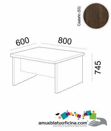 MESA AMBA MELAMINA 600X800 COLOR CASTAÑO