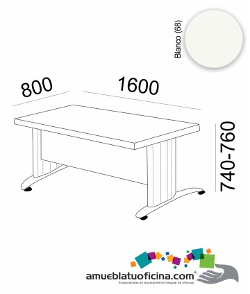MESA KRONO MELAMINA 1600X800 COLOR BLANCO