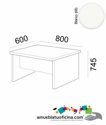 MESA AMBA MELAMINA 600X800 COLOR BLANCO