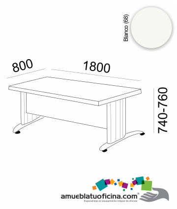 MESA KRONO MELAMINA 1800X800 COLOR BLANCO