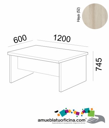 MESA AMBA MELAMINA 600X1200 COLOR HAYA