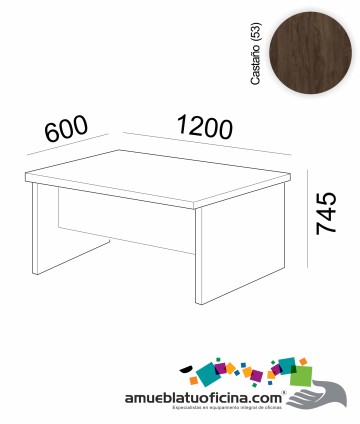 MESA AMBA MELAMINA 600X1200 COLOR CASTAÑO