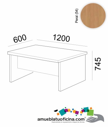 MESA AMBA MELAMINA 600X1200 COLOR PERAL