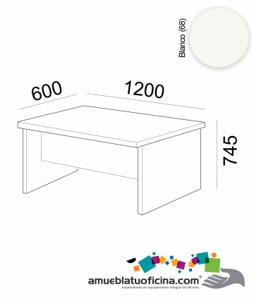 MESA AMBA MELAMINA 600X1200 COLOR BLANCO