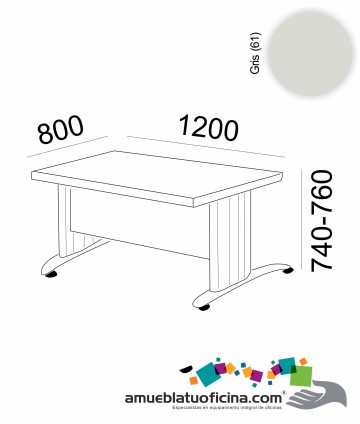 MESA KRONO MELAMINA 1200X800 COLOR GRIS