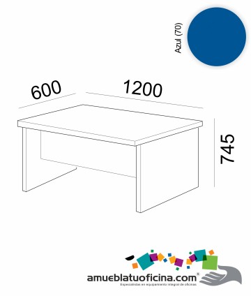 MESA AMBA MELAMINA 600X1200 COLOR AZUL