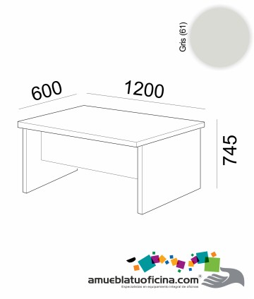MESA AMBA MELAMINA 600X1200 COLOR GRIS