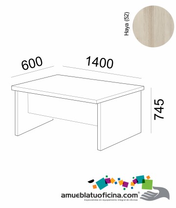 MESA AMBA MELAMINA 600X1400 COLOR HAYA